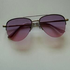 Gold aviator sunglasses with purple